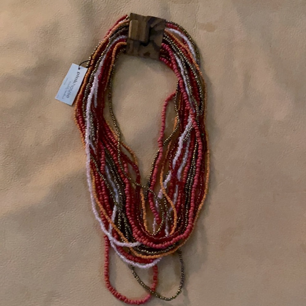 Multi strand beaded necklace